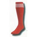 3 Striped Fold Over Heel & Toe Soccer Socks (5-9 Small)